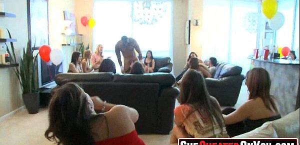  37 Holy shit!  These girls go crazy at clucb orgy sucking dick 24